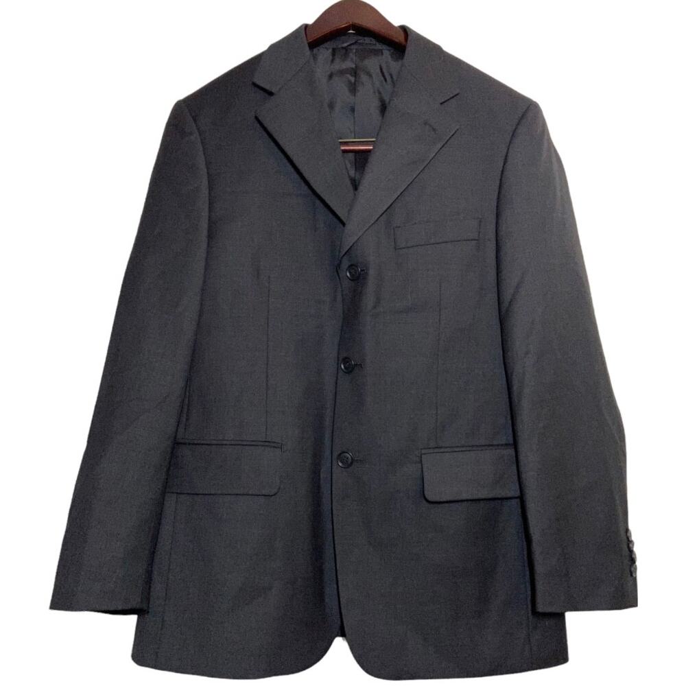 Santorelli Linea Blu Pronto Blazer Super 140s Merino Wool Flap Pocket Gray 36S